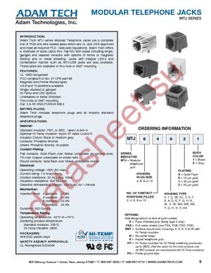 MTJ-880X1 datasheet  